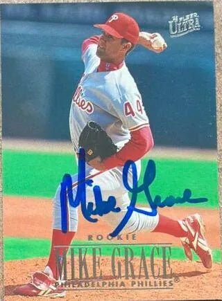 Mike Grace Signed 1996 Fleer Ultra Baseball Card - Philadelphia Phillies