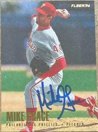 Mike Grace Signed 1996 Fleer Update Baseball Card - Philadelphia Phillies