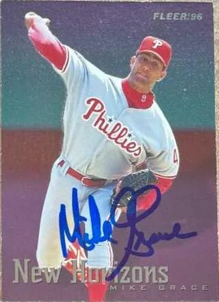 Mike Grace Signed 1996 Fleer Update New Horizons Baseball Card - Philadelphia Phillies