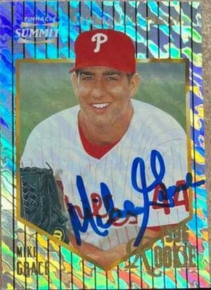 Mike Grace Signed 1996 Pinnacle Summit Above & Beyond Baseball Card - Philadelphia Phillies