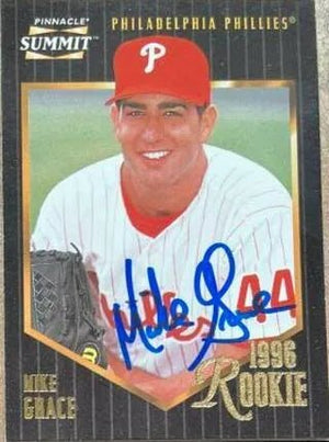 Mike Grace Signed 1996 Pinnacle Summit Baseball Card - Philadelphia Phillies