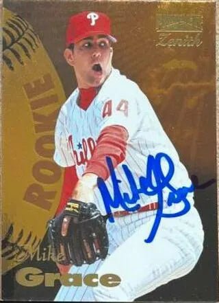Mike Grace Signed 1996 Pinnacle Zenith Baseball Card - Philadelphia Phillies