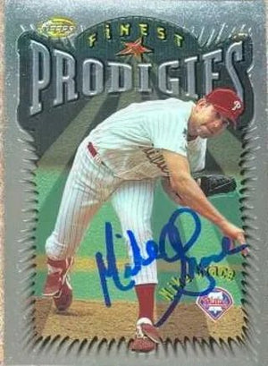 Mike Grace Signed 1996 Topps Finest (Prodigies) Baseball Card - Philadelphia Phillies