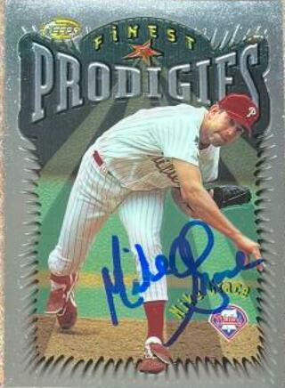 Mike Grace Signed 1996 Topps Finest (Prodigies) Baseball Card - Philadelphia Phillies - PastPros
