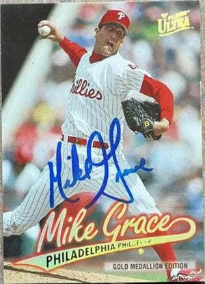 Mike Grace Signed 1997 Fleer Ultra Gold Medallion Baseball Card - Philadelphia Phillies