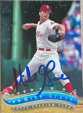 Mike Grace Signed 1997 Stadium Club Baseball Card - Philadelphia Phillies - PastPros