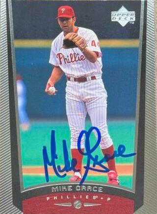 Mike Grace Signed 1999 Upper Deck Baseball Card - Philadelphia Phillies - PastPros