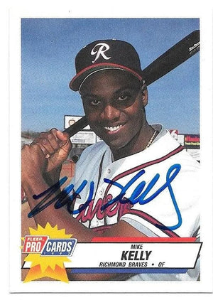 Mike Kelly Signed 1993 Fleer ProCards Baseball Card - Richmond Braves