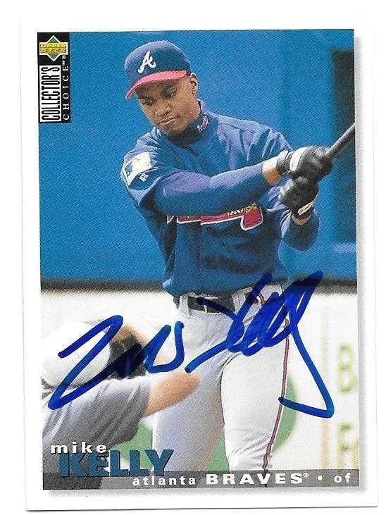 Mike Kelly Signed 1995 Collector's Choice Baseball Card - Atlanta Braves