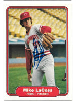 Mike Lacoss Signed 1982 Fleer Baseball Card - Cincinnati Reds