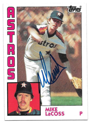 Mike Lacoss Signed 1984 Topps Baseball Card - Houston Astros