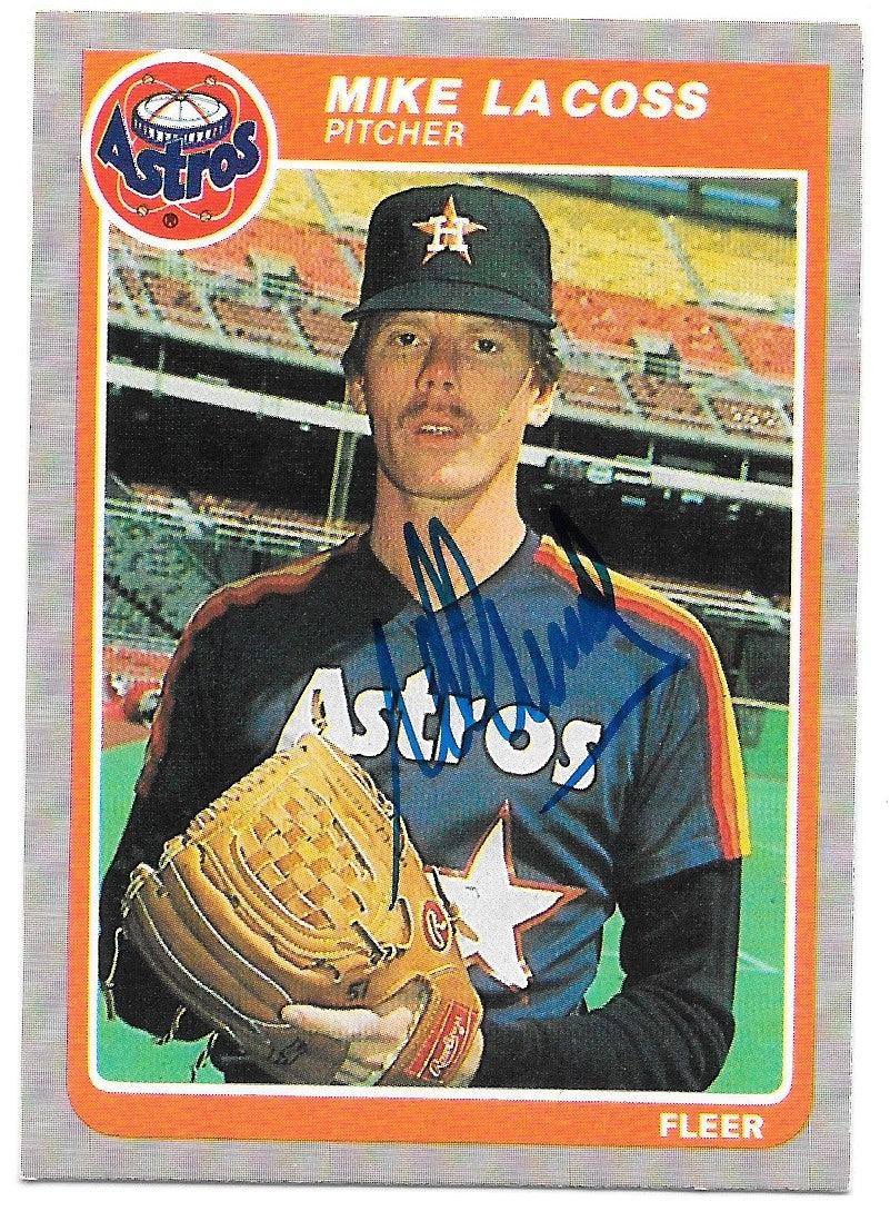 Mike Lacoss Signed 1985 Fleer Baseball Card - Houston Astros - PastPros