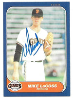Mike LaCoss Signed 1986 Fleer Baseball Card - San Francisco Giants