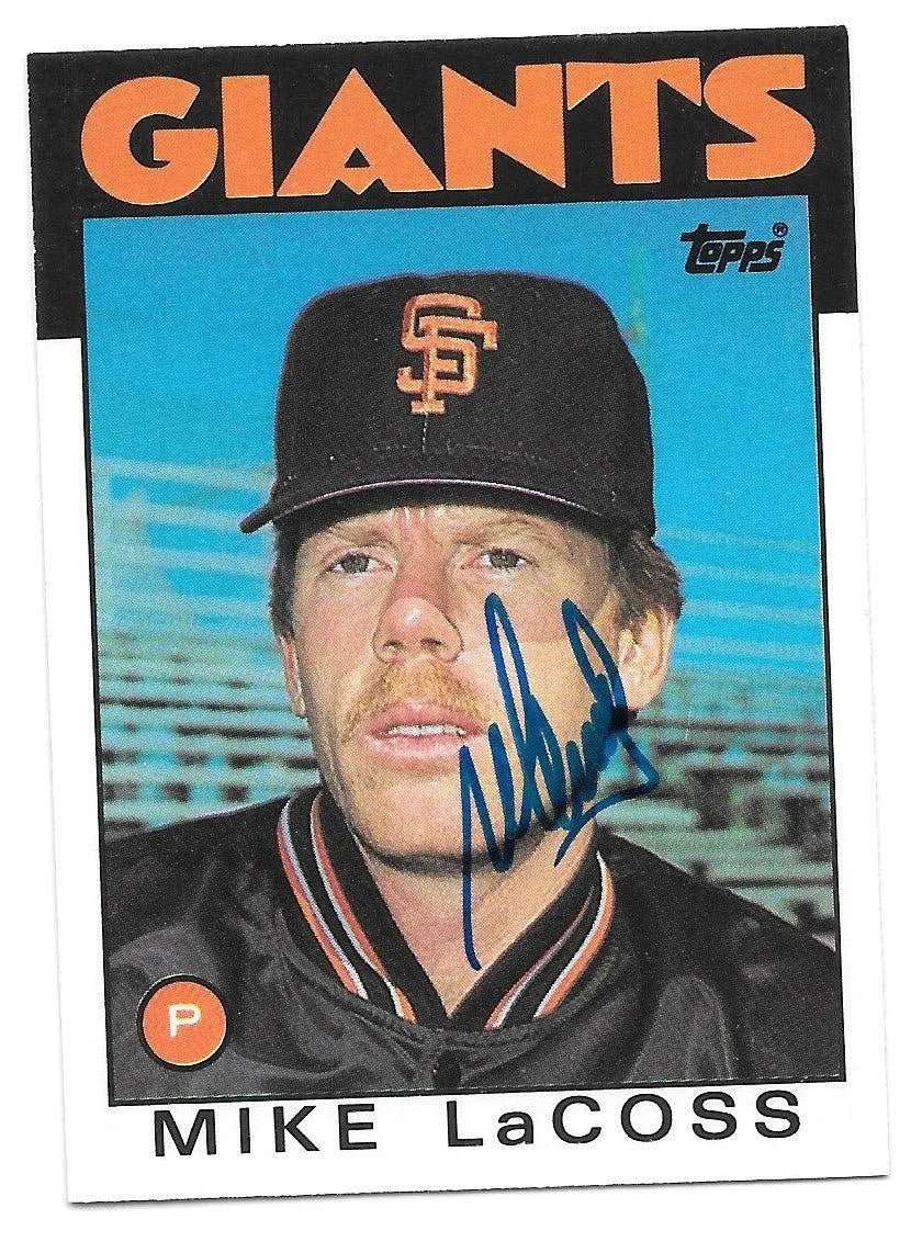 Mike Lacoss Signed 1986 Topps Baseball Card - San Francisco Giants