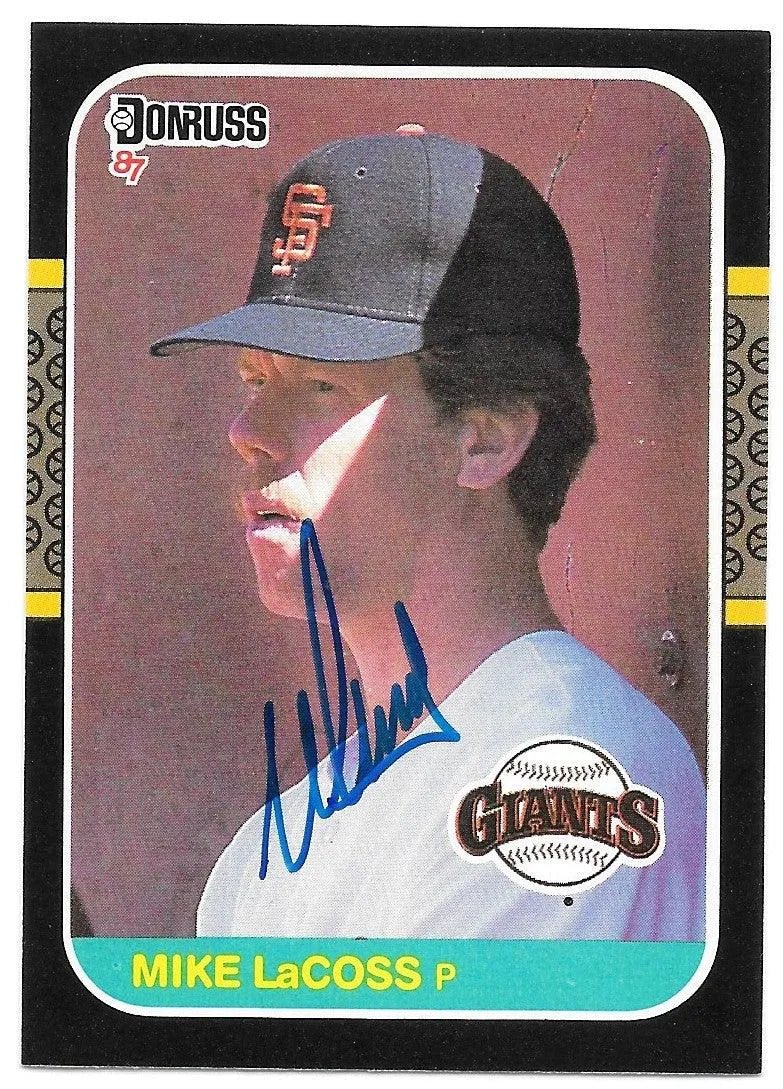 Mike LaCoss Signed 1987 Donruss Baseball Card - San Francisco Giants