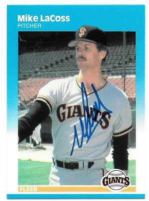 Mike LaCoss Signed 1987 Fleer Baseball Card - San Francisco Giants