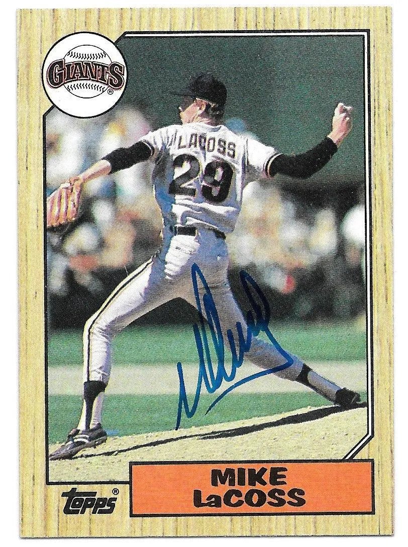 Mike Lacoss Signed 1987 Topps Baseball Card - San Francisco Giants