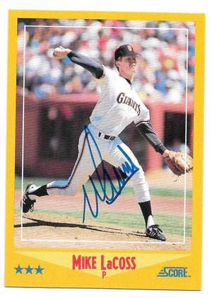 Mike Lacoss Signed 1988 Score Baseball Card - San Francisco Giants