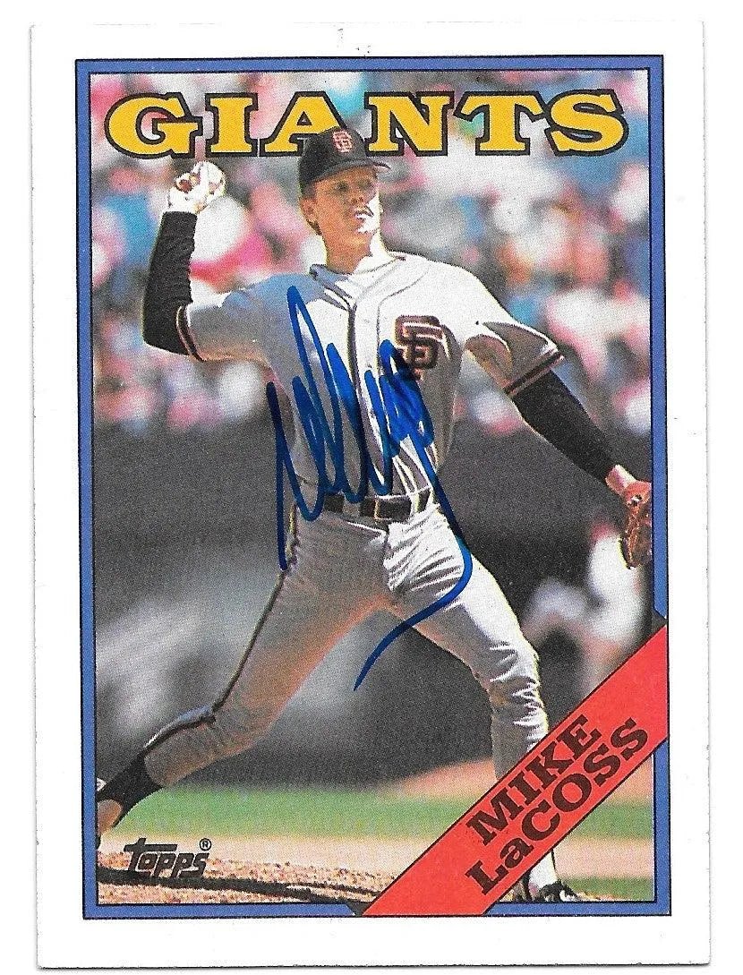 Mike Lacoss Signed 1988 Topps Baseball Card - San Francisco Giants