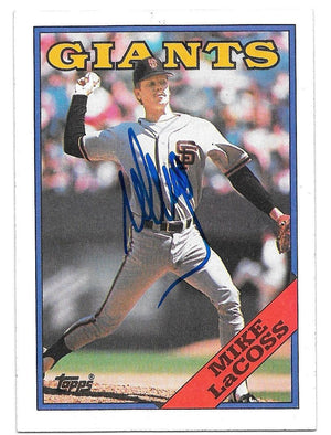 Mike Lacoss Signed 1988 Topps Baseball Card - San Francisco Giants - PastPros