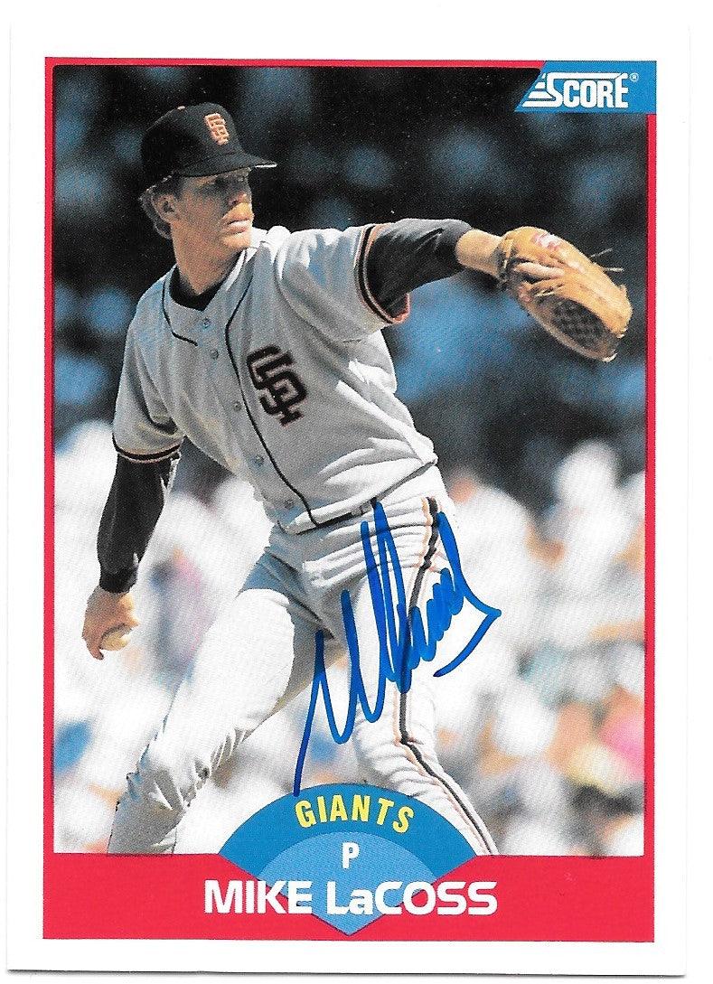 Mike LaCoss Signed 1989 Score Baseball Card - San Francisco Giants - PastPros