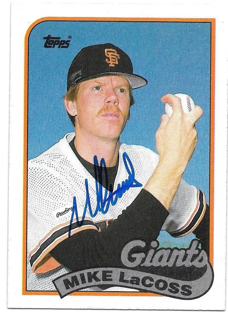 Mike Lacoss Signed 1989 Topps Baseball Card - San Francisco Giants