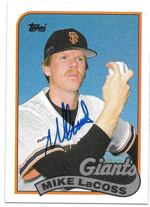 Mike Lacoss Signed 1989 Topps Baseball Card - San Francisco Giants