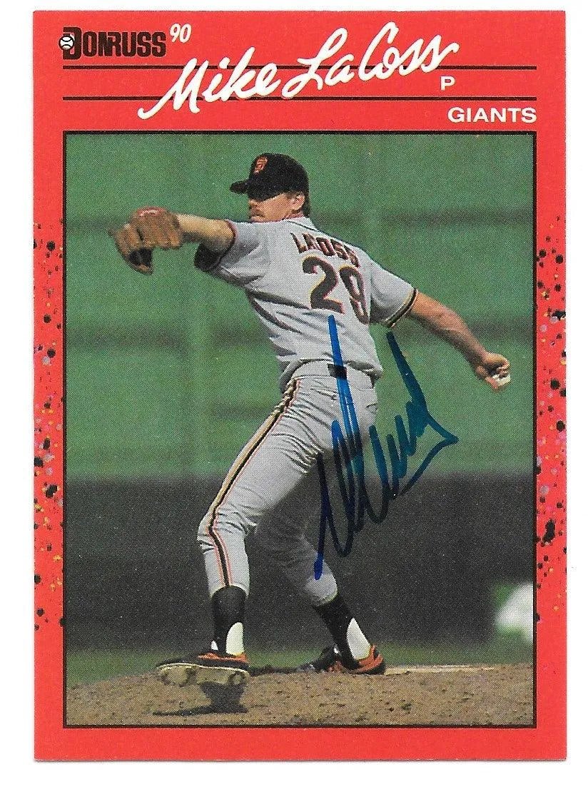 Mike LaCoss Signed 1990 Donruss Baseball Card - San Francisco Giants
