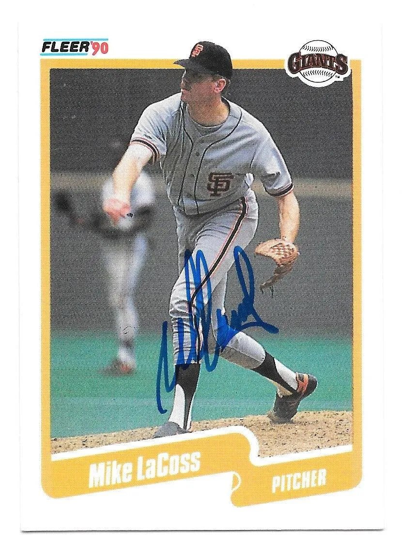 Mike LaCoss Signed 1990 Fleer Baseball Card - San Francisco Giants