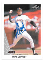 Mike LaCoss Signed 1990 Leaf Baseball Card - San Francisco Giants - PastPros