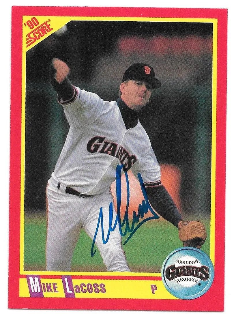 Mike LaCoss Signed 1990 Score Baseball Card - San Francisco Giants