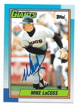 Mike Lacoss Signed 1990 Topps Baseball Card - San Francisco Giants