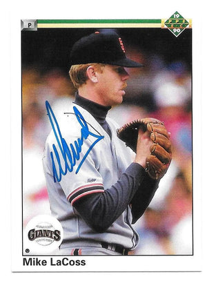 Mike LaCoss Signed 1990 Upper Deck Baseball Card - San Francisco Giants