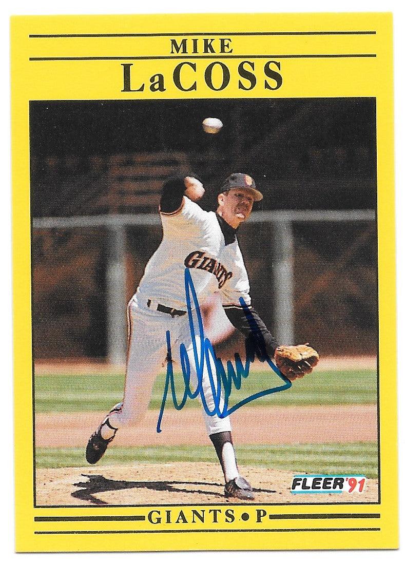 Mike LaCoss Signed 1991 Fleer Baseball Card - San Francisco Giants - PastPros
