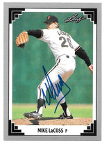 Mike LaCoss Signed 1991 Leaf Baseball Card - San Francisco Giants