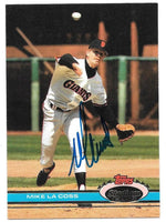 Mike Lacoss Signed 1991 Topps Stadium Baseball Card - San Francisco Giants