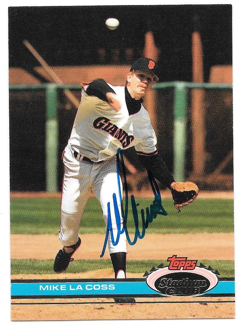 Mike Lacoss Signed 1991 Topps Stadium Baseball Card - San Francisco Giants - PastPros