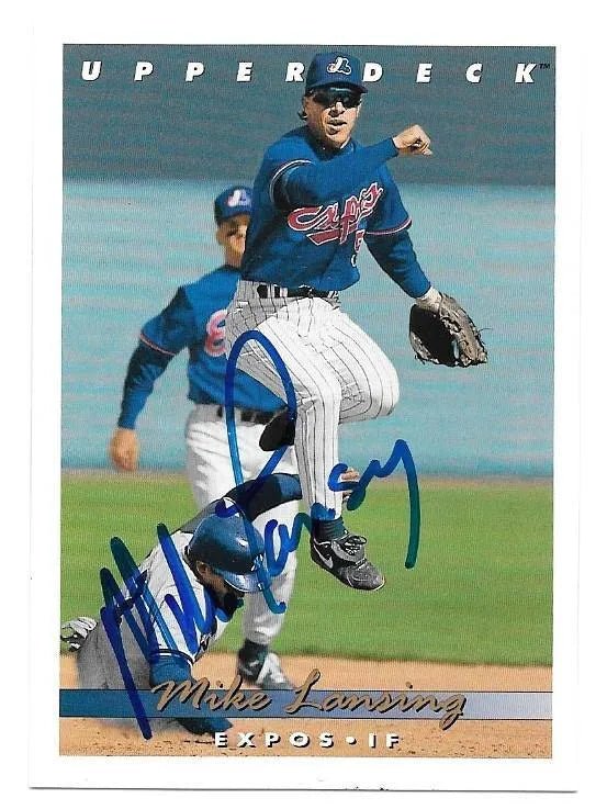Mike Lansing Signed 1993 Upper Deck Baseball Card - Montreal Expos