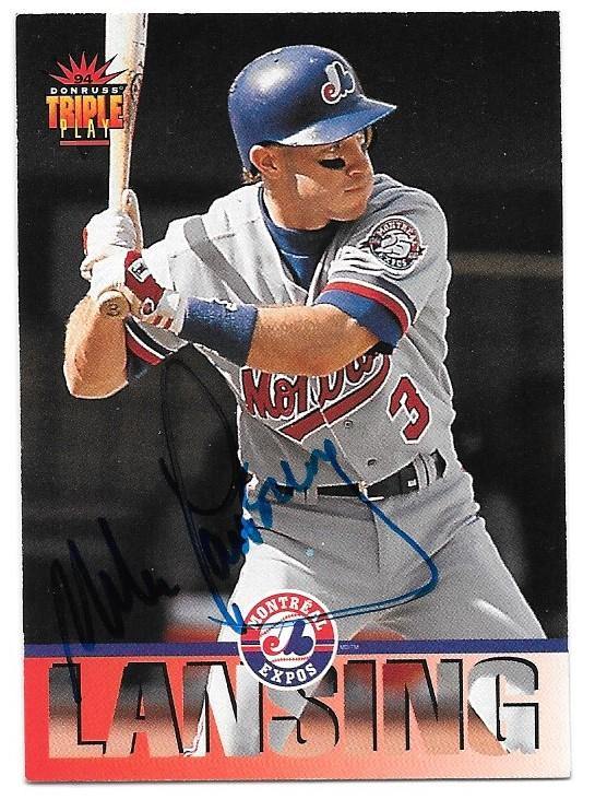Mike Lansing Signed 1994 Triple Play Baseball Card - Montreal Expos - PastPros
