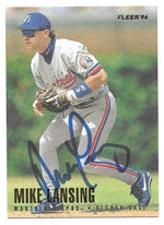 Mike Lansing Signed 1996 Fleer Baseball Card -  Montreal Expos
