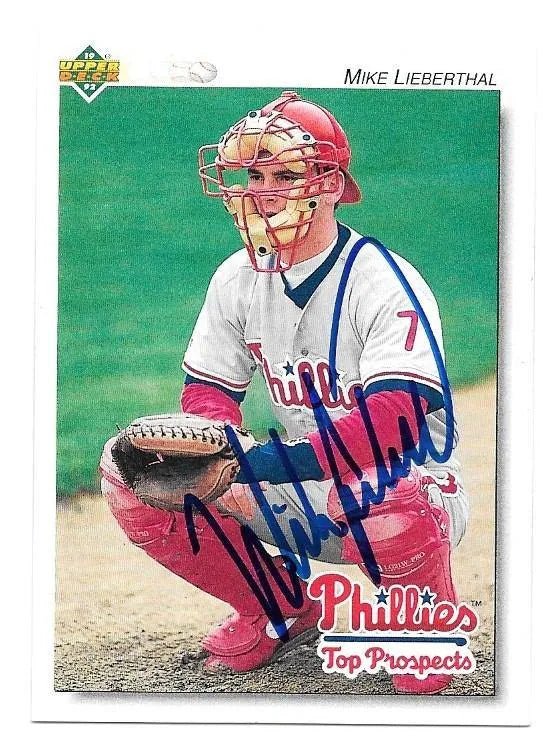 Mike Lieberthal Signed 1992 Upper Deck Minors Baseball Card - Philadelphia Phillies
