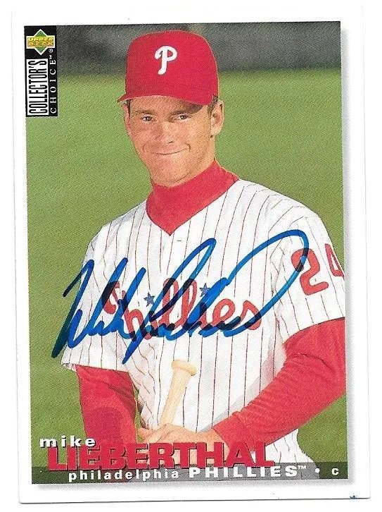 Mike Lieberthal Signed 1995 Collector's Choice Baseball Card - Philadelphia Phillies