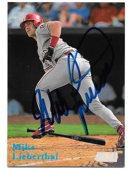 Mike Lieberthal signed 1998 Stadium Club Baseball Card - Philadelphia Phillies