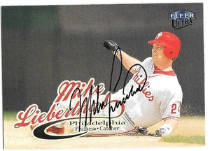 Mike Lieberthal Signed 1999 Fleer Ultra Baseball Card - Philadelphia Phillies