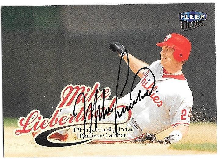 Mike Lieberthal Signed 1999 Fleer Ultra Baseball Card - Philadelphia Phillies - PastPros