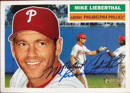 Mike Lieberthal Signed 2005 Topps Heritage Baseball Card - Philadelphia Phillies - PastPros