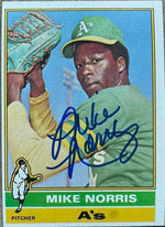 Mike Norris Signed 1976 Topps Baseball Card - Oakland A's - PastPros