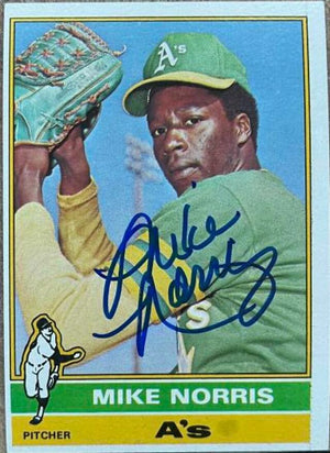 Mike Norris Signed 1976 Topps Baseball Card - Oakland A's - PastPros