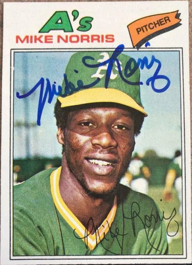 Mike Norris Signed 1977 Topps Baseball Card - Oakland A's