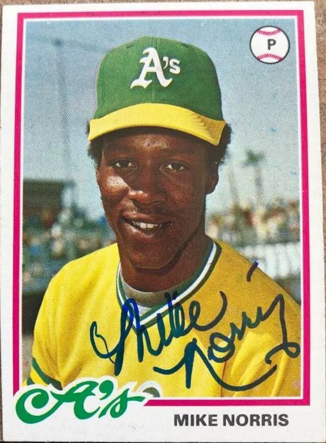 Mike Norris Signed 1978 Topps Baseball Card - Oakland A's